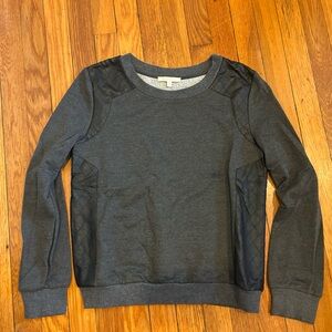 Under Skies Gray Quilted Patchwork Sweatshirt